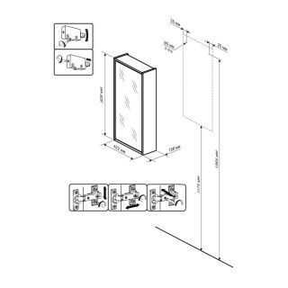 Зеркальный шкаф Бриклаер Бали 4627125412134 правый 40 см лиственница/белый